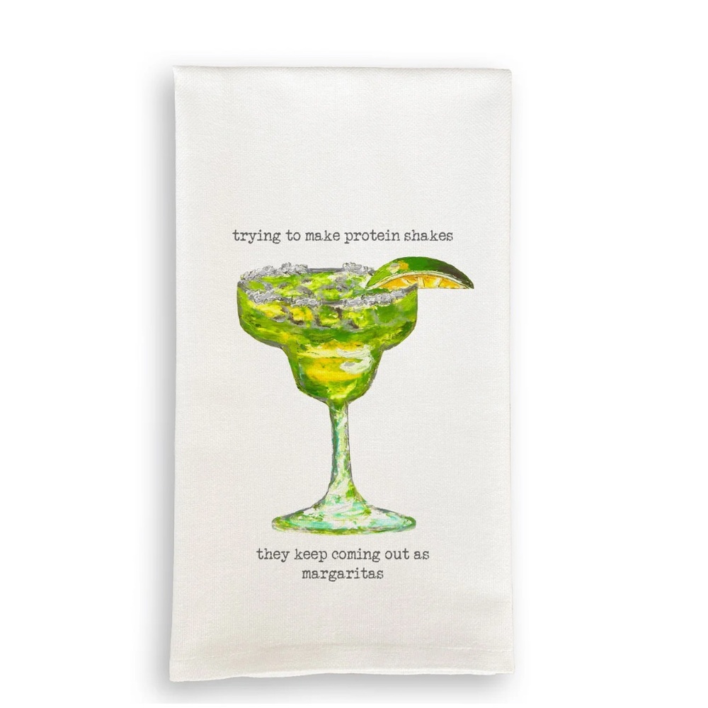 NEW French Graffiti Protein Margaritas Dish Towel